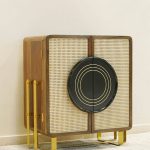 Arista Sheesham Wood Bar Cabinet with Cane (Honey Finish) - Image 6
