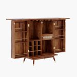 Alora Sheesham Wood Bar Cabinet (Honey Finish) - Image 6