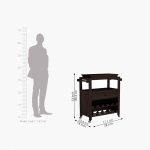 Kaasper Sheesham Wood Bar Trolley (Walnut Finish) - Image 6