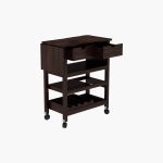 Kyonic Sheesham Wood Bar Trolley (Walnut Finish) - Image 6