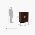 Sunslow Bar Cabinet in Sheesham Wood Walnut Finish - Image 7