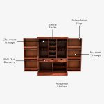 Eurico Sheesham Wood Bar Cabinet (Honey Finish) - Image 7