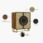 Arista Sheesham Wood Bar Cabinet with Cane (Honey Finish) - Image 8