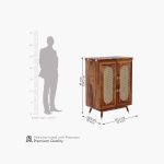 Alora Sheesham Wood Bar Cabinet (Honey Finish) - Image 8