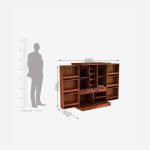 Eurico Sheesham Wood Bar Cabinet (Honey Finish) - Image 9
