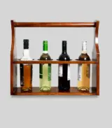 Tan Brown Mango Wood Wine Rack (Brown Finish)
