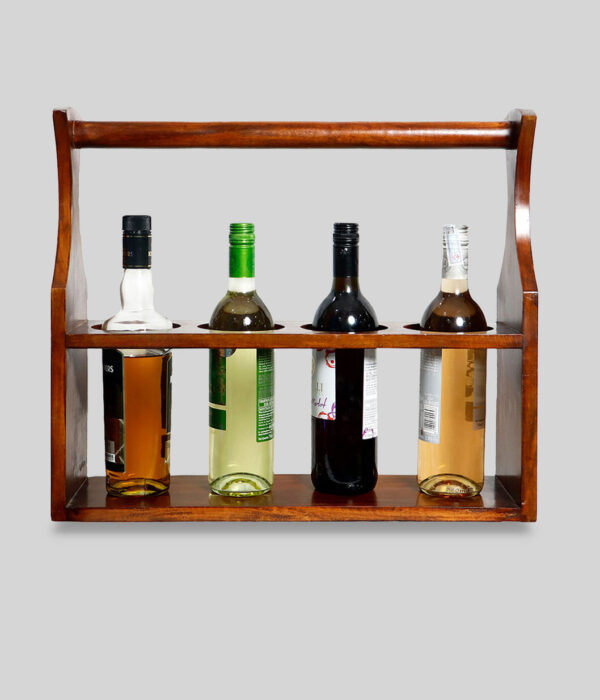Tan Brown Mango Wood Wine Rack (Brown Finish)