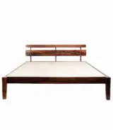 Admirel Sheesham Wood Queen Size Bed without Storage (Honey Finish)