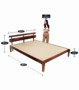 Admirel Sheesham Wood Queen Size Bed without Storage (Honey Finish)