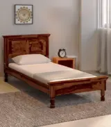 Airavata Sheesham Wood Single Bed without Storage (Provincial Teak Finish)