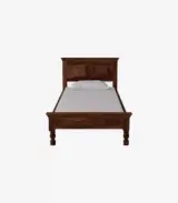 Airavata Sheesham Wood Single Bed without Storage (Provincial Teak Finish)
