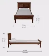 Airavata Sheesham Wood Single Bed without Storage (Provincial Teak Finish)