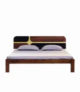 Alamod Sheesham Wood Queen Size Bed without Storage (Teak Finish)