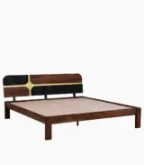 Alamod Sheesham Wood Queen Size Bed without Storage (Teak Finish)