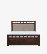 Alyano Sheesham Wood Queen Size Bed with Drawer Storage (Teak Finish)