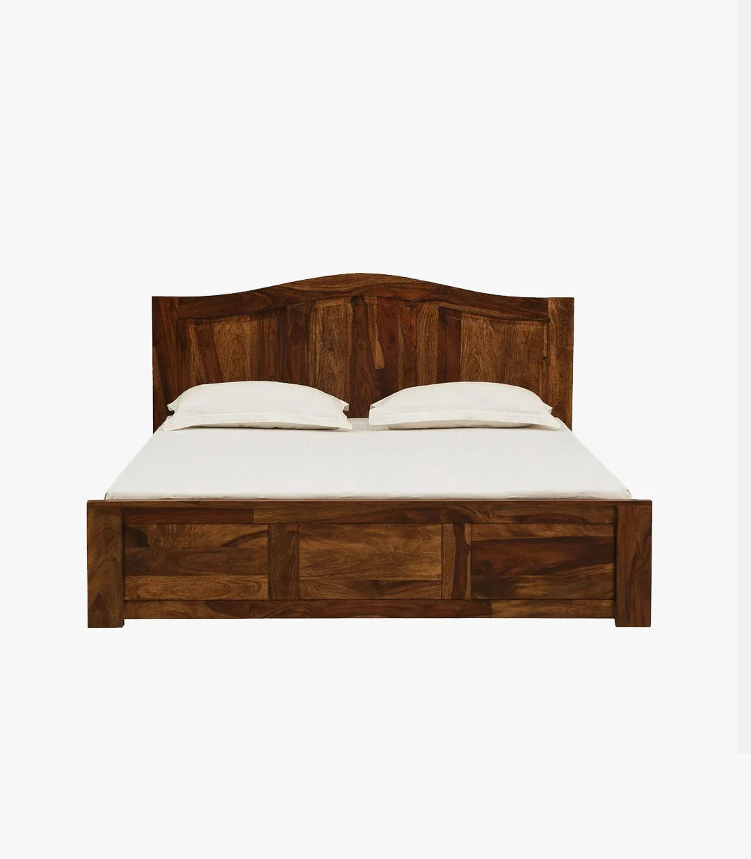 Amalfy Sheesham Wood Queen Size Bed with Box Storage (Teak Finish)