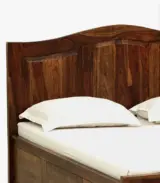 Amalfy Sheesham Wood Queen Size Bed with Box Storage (Teak Finish)