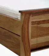 Arabel Sheesham Wood Queen Size Bed with Drawer Storage (Rustic Teak Finish)