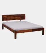 Arcamia Sheesham Wood Queen Size Bed without Storage (Teak Finish)
