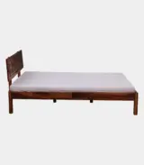 Arcamia Sheesham Wood Queen Size Bed without Storage (Teak Finish)