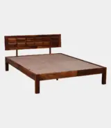 Arcamia Sheesham Wood Queen Size Bed without Storage (Teak Finish)