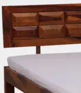 Arcamia Sheesham Wood Queen Size Bed without Storage (Teak Finish)