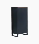 Ayon Mango Wood 2 Drawer Storage Wine Rack (Black Finish)