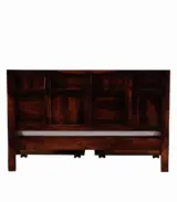 Berang Sheesham Wood Queen Size Bed with Drawer Storage (Teak Finish)