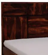 Berang Sheesham Wood Queen Size Bed with Drawer Storage (Teak Finish)