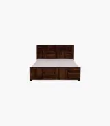 Berang Sheesham Wood Queen Size Bed without Storage (Teak Finish)