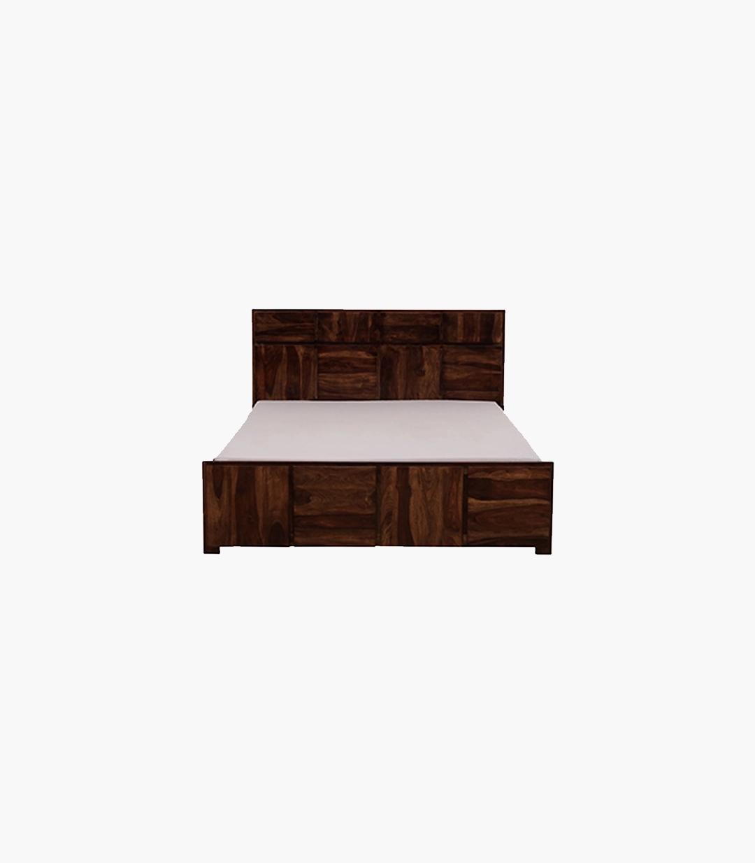 Berang Sheesham Wood Queen Size Bed without Storage (Teak Finish)