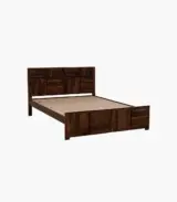 Berang Sheesham Wood Queen Size Bed without Storage (Teak Finish)
