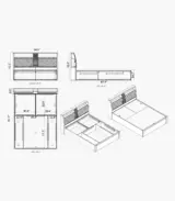 Casmo Sheesham Wood Queen Size Bed with Hydraulic Box Storage (Teak Finish)