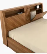 Casmo Sheesham Wood Queen Size Bed with Hydraulic Box Storage (Teak Finish)
