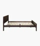 Cypher Solid Wood Queen Size Bed without Storage (Black Finish)