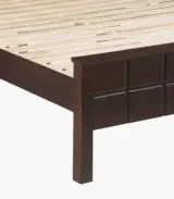 Cypher Solid Wood Queen Size Bed without Storage (Black Finish)