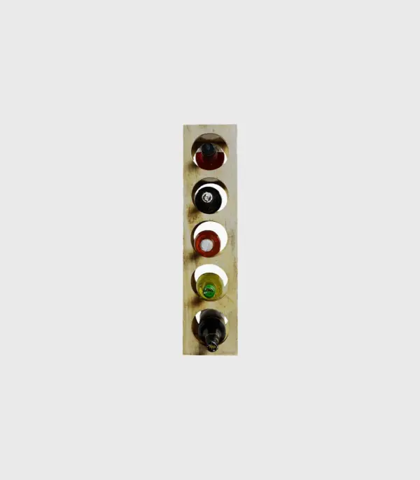 Delroy Mango Wood Wine Rack with 5 Bottle Capacity (Brown Finish)