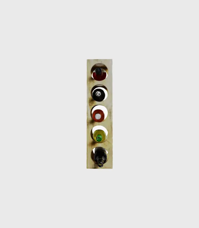 Delroy Mango Wood Wine Rack with 5 Bottle Capacity (Brown Finish)