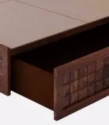 Droamer Sheesham Wood Queen Size Bed with Drawer Storage (Teak Finish)