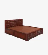 Dymond Sheesham Wood Queen Size Bed with Hydraulic Box Storage (Honey Finish)