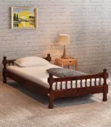 Egastya Sheesham Wood Single Bed without Storage (Teak Finish)