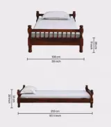 Egastya Sheesham Wood Single Bed without Storage (Teak Finish)