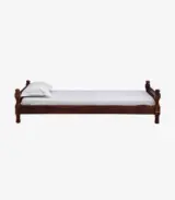 Egastya Sheesham Wood Single Bed without Storage (Teak Finish)