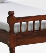 Egastya Sheesham Wood Single Bed without Storage (Teak Finish)