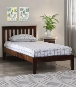 Eyva Sheesham Wood Single Bed without Storage (Provincial Teak Finish) 1