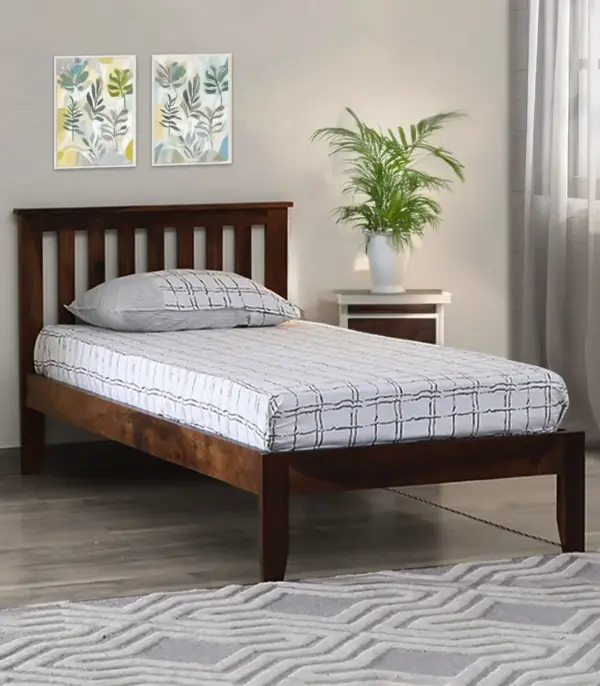 Eyva Sheesham Wood Single Bed without Storage (Provincial Teak Finish) 1