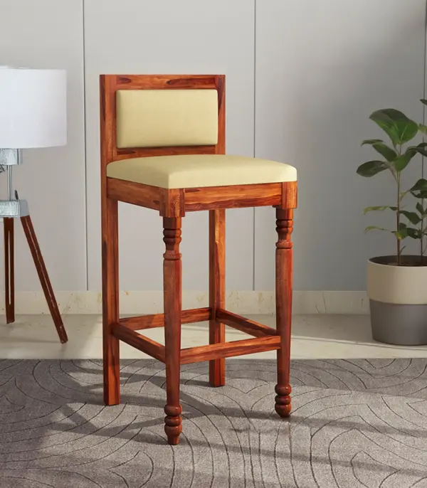 Ezora Sheesham Wood Bar Chair (Honey Finish)