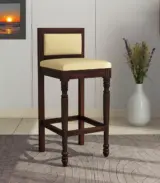 Ezora Sheesham Wood Bar Chair (Walnut Finish)