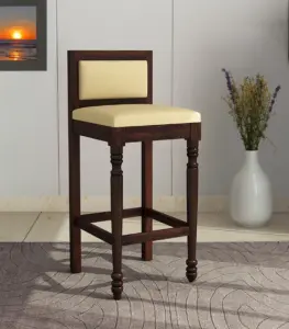 Ezora Sheesham Wood Bar Chair (Walnut Finish)