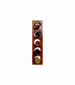 Ferrow Mango Wood Compact Wine Rack with 5 Bottle Capacity (Brown Finish)